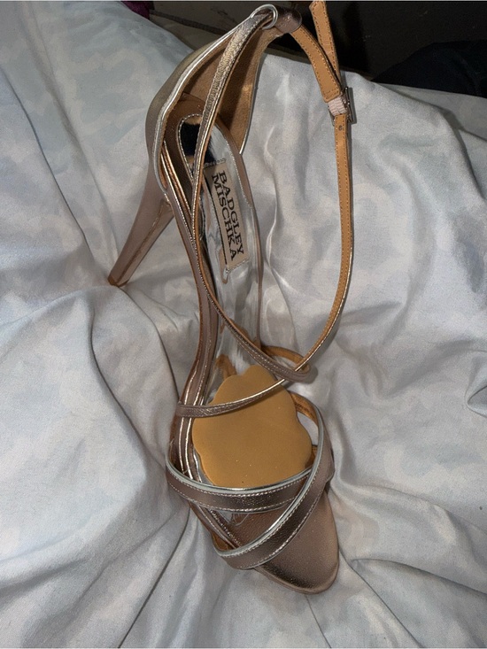 Badgley Mischka Shoes - Badgley Mischka Metallic Rose Gold Strappy Stiletto Sandal